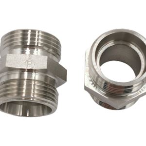 G28L71X, stainless steel G Union connector  EO 24°cone end