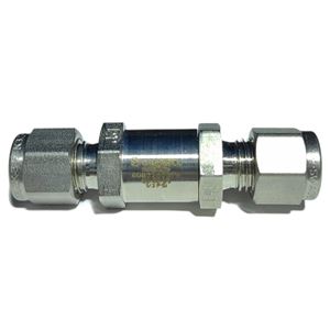 SS-4C-1/3,Stainless Steel Poppet Check Valve, Fixed Pressure, 1/4 in. Swagelok Tube Fitting, 1/3 psig (0.03 bar)