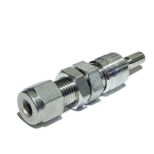 SS-QC4-S1-400,Stainless Steel Instrumentation Quick Connect Stem without Valve, 0.3 Cv, 1/4 in. Swagelok Bulkhead Tube Fitting