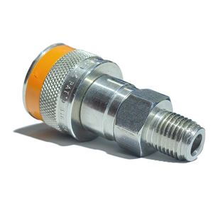 SS-QC6-B-4PMK3,Stainless Steel Instrumentation Quick Connect Body, 0.5 Cv, 1/4 in. Male NPT,Orange Key