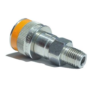 SS-QC6-B-4PMK3,Stainless Steel Instrumentation Quick Connect Body, 0.5 Cv, 1/4 in. Male NPT,Orange Key