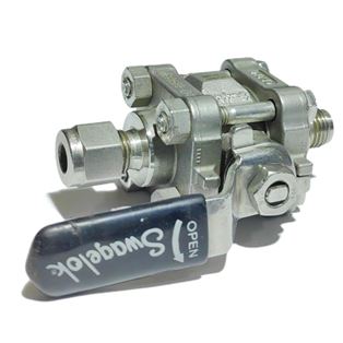 SS-62TS6MM，Stainless Steel 3-Piece 60 Series Ball Valve, Reinforced PTFE Seats, 6 mm Swagelok Tube Fitting