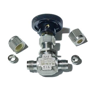 SS-1RS4，Stainless Steel Integral Bonnet Needle Valve, 0.37 Cv, 1/4 in. Swagelok Tube Fitting, Regulating Stem