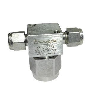 SS-4TF-40，Stainless Steel Tee-Type Particulate Filter, 1/4 in. Swagelok Tube Fitting, 40 Micron Pore Size