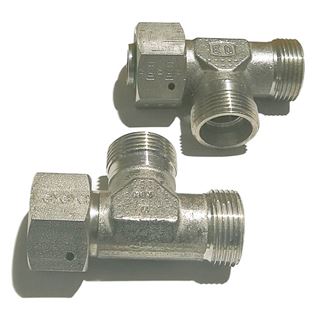 EL20SOMD71,EL Swivel Nut Run Tee EO 24° Cone End / EO 24° DKO Swivel