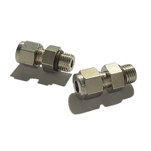 SS-400-1-4ST,  Stainless Steel 1/4 in. Tube OD-7/16-20 SAE/MS Straight Thread (ST) Straight Fitting